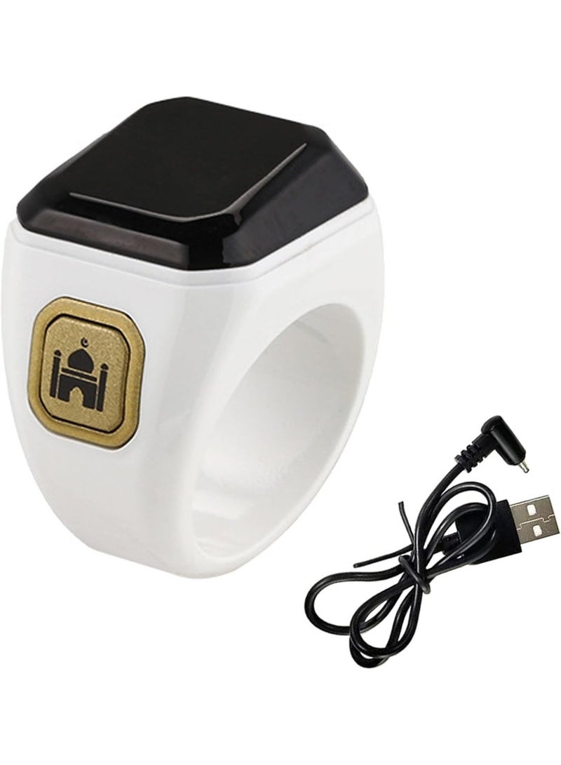 BSTWSH Smart Tasbih Zikr Ring 22mm with OLED Display, Digital Tasbeeh Counter Ring, Muslim Prayer Wearable Device, Dhikr Counting Ring with Vibration Alert, Waterproof Smart Ring, USB Rechargeable Islamic Prayer Counter, Compatible with Smartphone App, Daily Zikr and Prayer Reminder Ring - Image 1